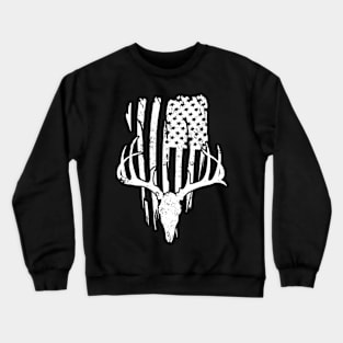 Deer Hunting American Flag Crewneck Sweatshirt